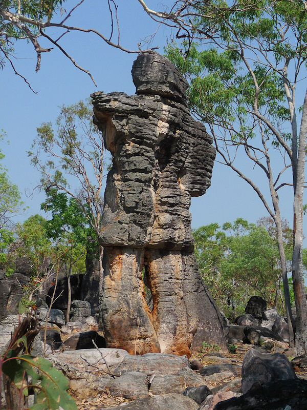  Giant stone man with no armes at the Lost City, Litchfield National Park, NT